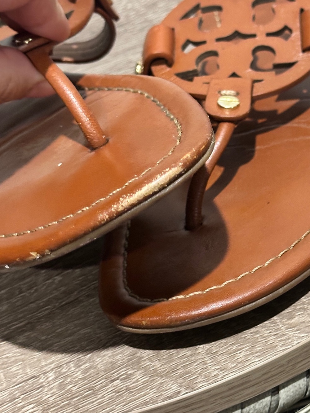 Tory Burch Miller Leather Sandals in Vintage Vachetta - Picture 9 of 11